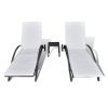 Sun Loungers with Table Poly Rattan Black