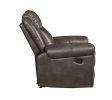 Lydia Motion Loveseat w/Console; Brown Leather Aire LV00655