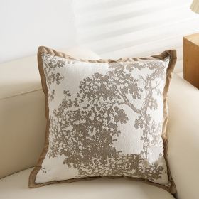 French Vintage Style Sofa Cushion Ornament Pillow (Option: Mocha 45x45cm-Single Pillowcase)