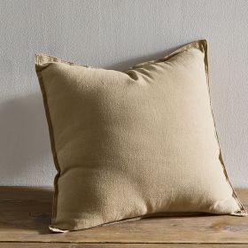 Pure Cotton And Linen Linen Solid Color Pillow Simple Modern (Option: 45x45cm Without Core-Bean Curd)