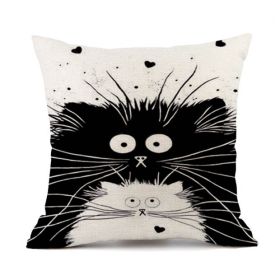 Printed Cat Linen Sofa Pillowcase (Option: Style7-45x45cm)