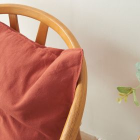 Retro Pure Color Washed Cotton Pillow (Option: Rust Orange-45x45cm pillowcase)