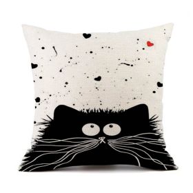 Printed Cat Linen Sofa Pillowcase (Option: Style6-45x45cm)