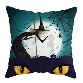 Linen Skull Halloween Pillow Cover (Option: 45x45cm-A21)