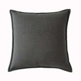 High-end Solid Color Pillow Sofa Living Room Cushions (Option: Carbon Grey-35x55cm Throw Pillow Cover)