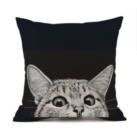 Printed Cat Linen Sofa Pillowcase (Option: Style2-45x45cm)