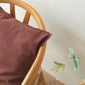 Retro Pure Color Washed Cotton Pillow (Option: Truffle Brown-45x45cm pillowcase)