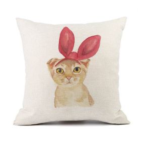 Printed Cat Linen Sofa Pillowcase (Option: Style10-45x45cm)