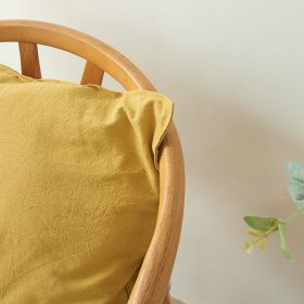 Retro Pure Color Washed Cotton Pillow (Option: Waxed Yellow-45x45cm pillowcase)