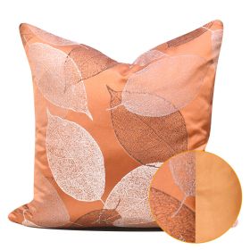 Light Luxury Orange Khaki Club Pillow (Option: 40x60cmFeather Velvet Core-Orange AB Without Rolling Edge)