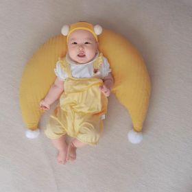 Ins Cotton Fur Ball Moon Pillow Cushion Baby Removable And Washable Breastfeed Pillow (Color: Yellow)