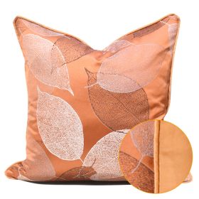 Light Luxury Orange Khaki Club Pillow (Option: 40x60cmFeather Velvet Core-Orange AB Rolled Style)