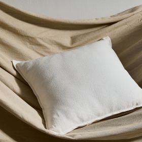 Pure Cotton And Linen Linen Solid Color Pillow Simple Modern (Option: 55x55cm Without Core-Beige)