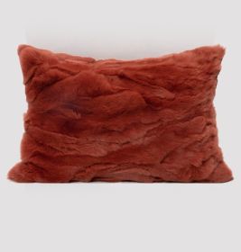 Modern Simple And Light Luxury Rust Red Crystal Cushion Pillow (Option: red waist pillow-30x50cm without core)