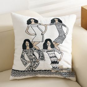 House Silent Wind Sofa Pillow Cases Modern Simple And Light Luxury (Option: 45x45cm Girls-Single Pillowcase)