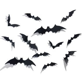 Halloween Flag Hotel Ktv Haunted House Horror Decoration Pvc Blood Knife Pull Pull Props Props Hanging Banner (STYLE: bat stickers)