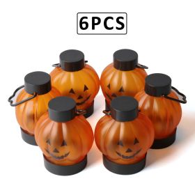 6 Pack Flickering LED Pumpkin Lantern Flameless Tea Lights (Color: Ghost face)