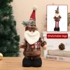 Christmas Retro Sackcloth Snowflake Plaid Retractable Doll Christmas Decoration Arrangement Ornaments