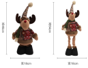 Christmas Retro Sackcloth Snowflake Plaid Retractable Doll Christmas Decoration Arrangement Ornaments