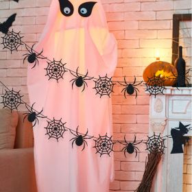 Set, Black Spiderweb Garland- Halloween Party Decorations, Halloween Spider Decor, Hanging Spider Web Banner Decor, Garland Halloween, Halloween Party (Color: Black, Quantity: 5pcs)