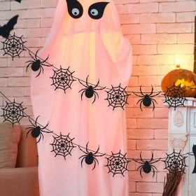 Set, Black Spiderweb Garland- Halloween Party Decorations, Halloween Spider Decor, Hanging Spider Web Banner Decor, Garland Halloween, Halloween Party (Color: Black, Quantity: 3pcs)