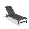 Outdoor Chaise Lounge Chair; Five-Position Adjustable Aluminum Recliner; All Weather For Patio; Beach; Yard;  Pool