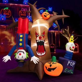 Halloween Festives Inflatable Spoof Ghost Yard Decoration With LED Lights (Color: As Pic Show, size: 8 FT)