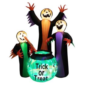 Halloween Outdoor Spoof Tree Monster Ghost Blow Up Yard Decoration W/ Built-In Led Lights (Color: Multi-Color, size: 8 FT)