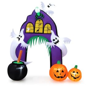 Halloween Outdoor Spoof Tree Monster Ghost Blow Up Yard Decoration W/ Built-In Led Lights (Color: Purple, size: 9 FT)