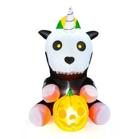 Holiday Backyard Decor Halloween Inflatable Horror Ghost  W/LED Lights (Color: White & Black, size: 5 FT)