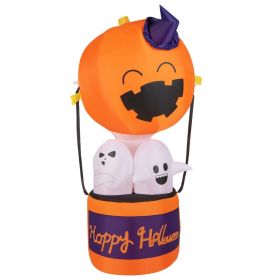 Holiday Backyard Decor Halloween Inflatable Horror Ghost  W/LED Lights (Color: Orange, size: 6 Ft)