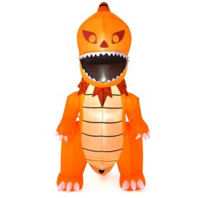 Halloween Festivr Inflatable  With LED Lights Spoof Ghost Yard Decoration (Color: Orange, size: 8 FT)