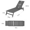 Outdoor Chaise Lounge Chair; Five-Position Adjustable Aluminum Recliner; All Weather For Patio; Beach; Yard;  Pool