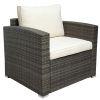 Patio Furniture Sets, 7-Piece Patio Wicker Sofa , Cushions, Chairs , a Loveseat , a Table and a Storage Box