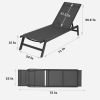 Outdoor Chaise Lounge Chair; Five-Position Adjustable Aluminum Recliner; All Weather For Patio; Beach; Yard;  Pool