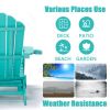 TALE Folding Adirondack Chair with Pullout Ottoman with Cup Holder;  Oversized;  Poly Lumber;   for Patio Deck Garden;  Backyard Furniture;  Easy to I