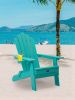 TALE Folding Adirondack Chair with Pullout Ottoman with Cup Holder;  Oversized;  Poly Lumber;   for Patio Deck Garden;  Backyard Furniture;  Easy to I