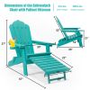 TALE Folding Adirondack Chair with Pullout Ottoman with Cup Holder;  Oversized;  Poly Lumber;   for Patio Deck Garden;  Backyard Furniture;  Easy to I