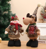 Christmas Retro Sackcloth Snowflake Plaid Retractable Doll Christmas Decoration Arrangement Ornaments