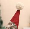 Christmas Retro Sackcloth Snowflake Plaid Retractable Doll Christmas Decoration Arrangement Ornaments