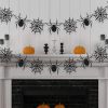 Set, Black Spiderweb Garland- Halloween Party Decorations, Halloween Spider Decor, Hanging Spider Web Banner Decor, Garland Halloween, Halloween Party