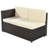 9 Piece Rattan Sectional Seating Group with Cushions and Ottoman, Patio Furniture Sets, Outdoor Wicker Sectional