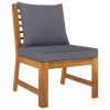 4 Piece Patio Lounge Set with Cushion Solid Acacia Wood