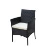 4 PC Rattan Patio Furniture Set Outdoor Patio Cushioned Seat Wicker Sofa