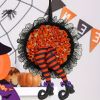 1pc, Halloween Explosion Wreath Witch Leg Hanging Decorations, Witch's Leg Halloween Wreath-Halloween Front Door Decoration Lace Spider Wreath