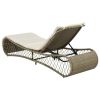 Sun Lounger with Cushion Poly Rattan Gray