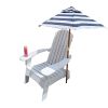 Outdoor or indoor Wood Adirondack chair with an hole to hold umbrella on the arm