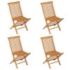 5 Piece Patio Dining Set Solid Teak Wood