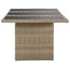 Patio Dining Table Brown 78.7"x39.4"x29.1" Glass and Poly Rattan