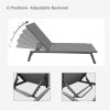 Outdoor Chaise Lounge Chair; Five-Position Adjustable Aluminum Recliner; All Weather For Patio; Beach; Yard;  Pool